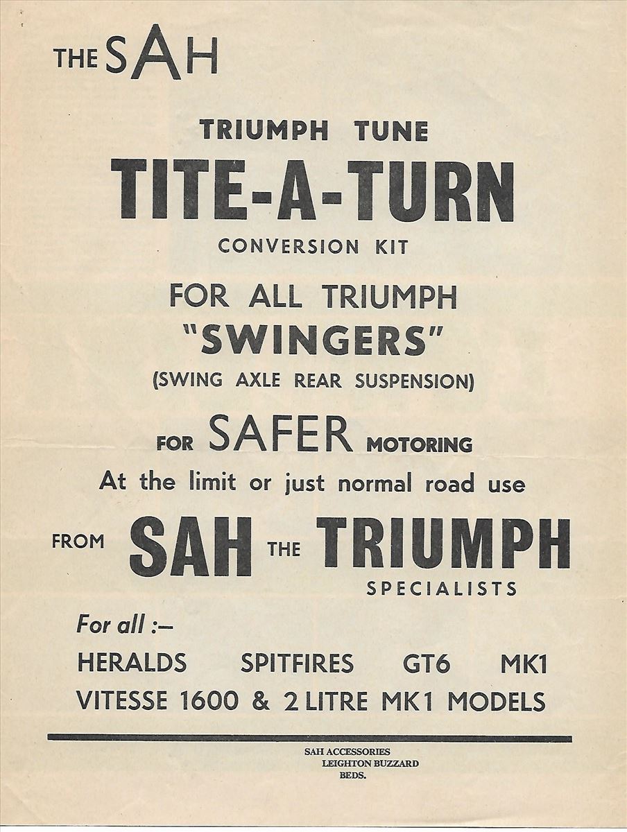 Tite-a-turn conversion kit for all Triumph "swingers"