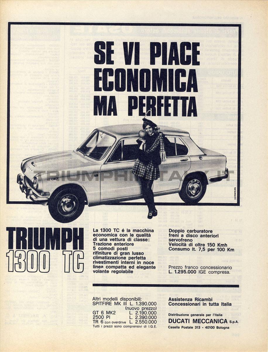 Triumph 1300 TC: se vi piace economica ma perfetta (1969)
