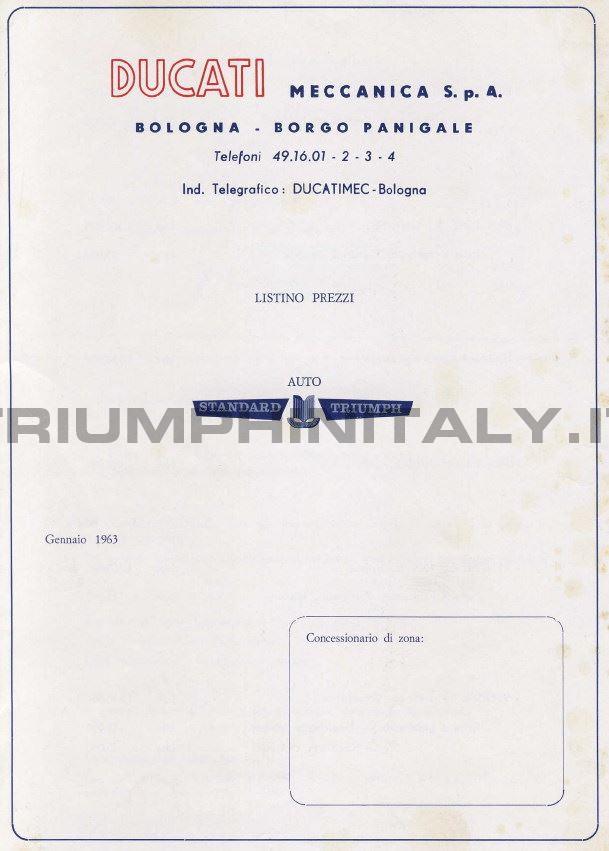 Listino prezzi Ducati Meccanica (1963)
